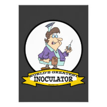 WORLDS GREATEST INOCULATOR CARTOON PERSONALIZED ANNOUNCEMENT