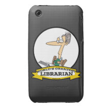 WORLDS GREATEST LIBRARIAN II CARTOON iPhone 3 COVER