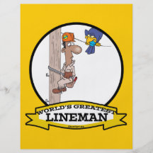 WORLDS GREATEST LINEMAN MEN CARTOON FLYER DESIGN