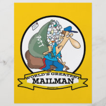 WORLDS GREATEST MAILMAN MEN CARTOON CUSTOM FLYER
