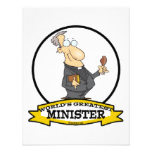 WORLDS GREATEST MINISTER CARTOON PERSONALIZED ANNOUNCEMENT