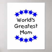 World's Greatest Mum (blue stars) Print
