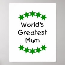 World's Greatest Mum (green stars) Posters