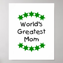 World's Greatest Mum (green stars) Poster