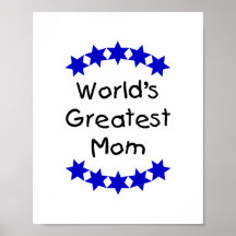 World's Greatest Mum (navy stars) Posters