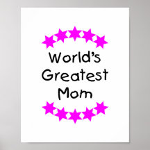 World's Greatest Mum (pink stars) Print
