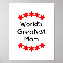 World's Greatest Mum (red stars) Poster