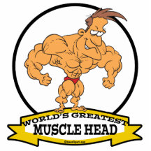 WORLDS GREATEST MUSCLE HEAD MEN CARTOON PHOTO CUT OUT