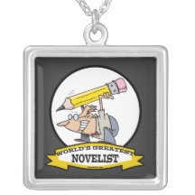 WORLDS GREATEST NOVELIST MEN CARTOON CUSTOM JEWELRY