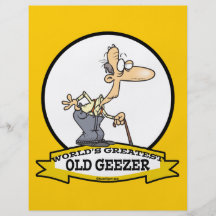 WORLDS GREATEST OLD GEEZER CARTOON PERSONALISED FLYER