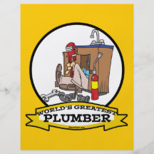 WORLDS GREATEST PLUMBER III MEN CARTOON FLYER DESIGN