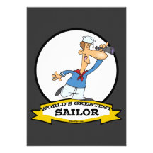 WORLDS GREATEST SAILOR MEN CARTOON INVITE