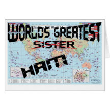 Worlds greatest sister greeting card
