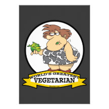 WORLDS GREATEST VEGETARIAN CARTOON PERSONALISED INVITES