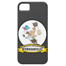 WORLDS GREATEST WORKAHOLIC MEN CARTOON iPhone 5 CASES