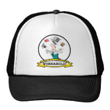 WORLDS GREATEST WORKAHOLIC MEN II CARTOON MESH HAT
