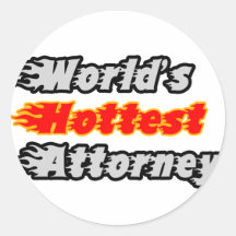 World's Hottest Attorney Round Sticker
