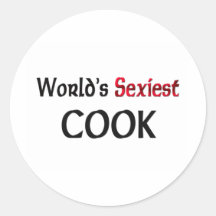 World's Sexiest Cook Round Stickers