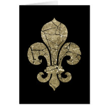 Worn Fleur De Lis Greeting Card