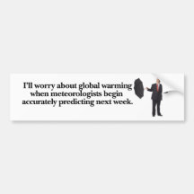 Worry about Global Warming Bumper Stickers