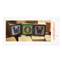 WOW blocks! Congratulations Custom Photo Card