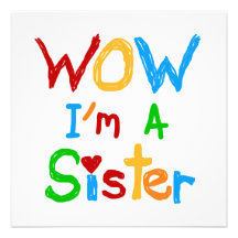 WOW I'm a Sister T-shirts and GIfts Personalized Invite