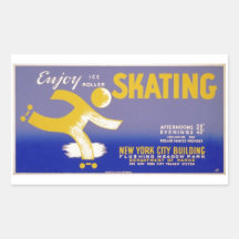 WPA Skating Rectangular Stickers