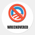 WRECKOVERED ROUND STICKER
