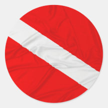 Wrinkled Diver Down Flag Stickers