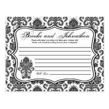 Writable Advice Card Black White Damask Lace Print Postcards