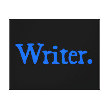 Writer: Blue Text Stretched Canvas Print