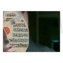 written all over my face? greeting card