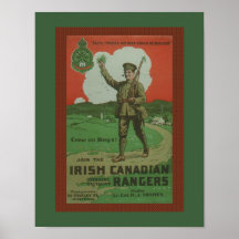 "WW1 Irish Canadian Rangers" Posters
