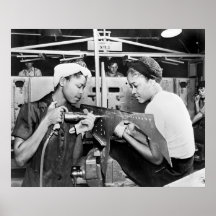 WW2 Aircraft Factory, 1940s Posters
