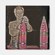 WWII Mum Making a Bomb Refrigerator Magnet