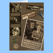 WWII Working Women Greeting Card cards