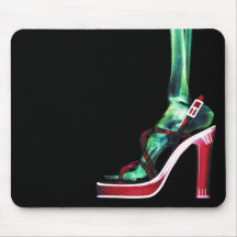 X-RAY HIGH HEEL LADY SKELETON LEG ORIGINAL MOUSE PADS