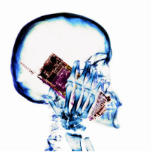 X-RAY SKELETON ON CELL PHONE PHOTO CUT OUT