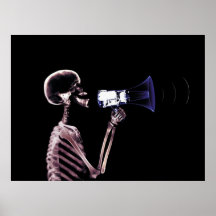 X-RAY SKELETON ON MEGAPHONE - ORIGINAL POSTER