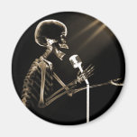 X-RAY SKELETON SINGING ON RETRO MIC - SEPIA MAGNETS