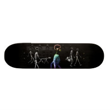 X-Ray Skeletons Midnight Stroll - B&W & Rainbow Skateboards