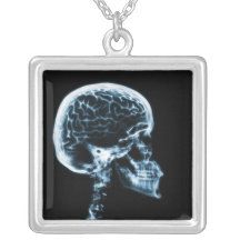 X-RAY SKULL BRAIN - BLACK & BLUE CUSTOM JEWELRY