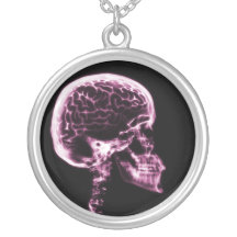 X-RAY SKULL BRAIN - BLACK & PINK CUSTOM JEWELRY