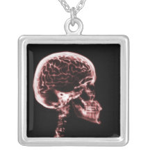 X-RAY SKULL BRAIN - BLACK & RED CUSTOM JEWELRY