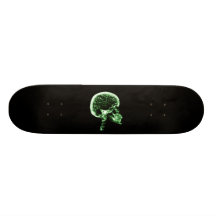 X-RAY SKULL BRAIN - GREEN SKATE DECK