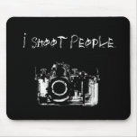 X-RAY VISION CAMERA BLACK WHITE - I Shoot People Mouse Mats