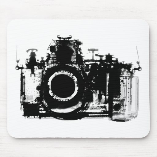 X-RAY VISION CAMERA BLACK & WHITE MOUSEPAD