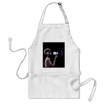 X-RAY VISION SKELETON ON MEGAPHONE - ORIGINAL APRON