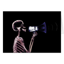 X-RAY VISION SKELETON ON MEGAPHONE - ORIGINAL CARD