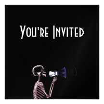 X-RAY VISION SKELETON ON MEGAPHONE - ORIGINAL CUSTOM INVITE